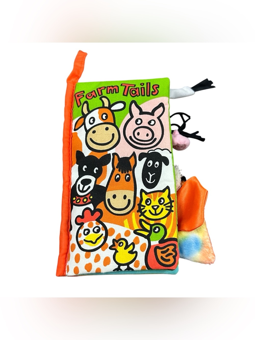 Jellycat Farm Tails Soft Cloth Activity Book Baby Crinkle Sensory Anne Wilkinson
